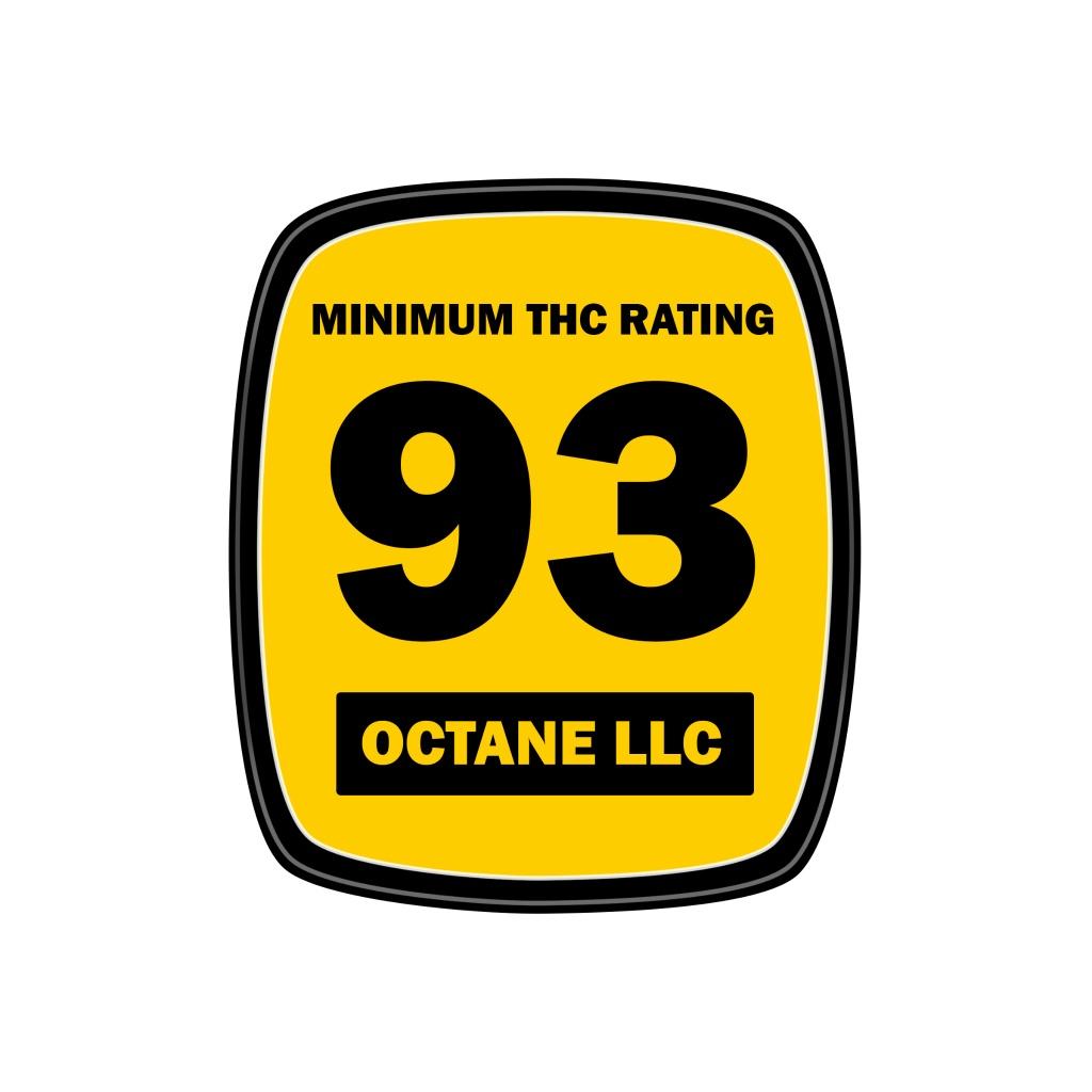 93 Octane LLC logo with minimum THC rating 93 design